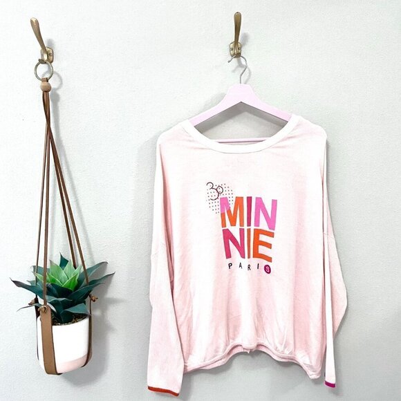 NWT Disneyland Paris Minnie Mouse Pink Long Sleeve Knit Top Size XL - Picture 1 of 6